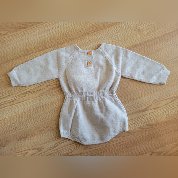 Toddler Baby Girl Fall Winter Sweater Romper Knit Flower Embroidery 0-3 months - Picture 2 of 2